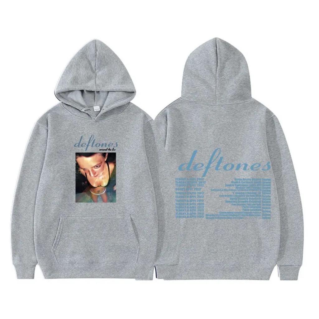 Deftones Around The Fur Tour Band Konzert Hoodie Damen Punk Hip Hop Hoodies Damenmode Retro Grunge Sweatshirt Streetwear