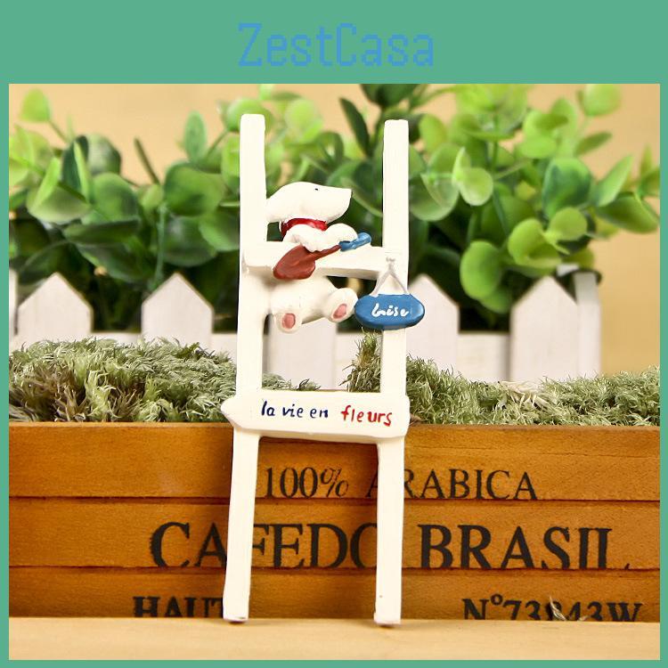 Creative Staircase Climbing Puppy Scene Mini Model Ornament For Indoor Decor