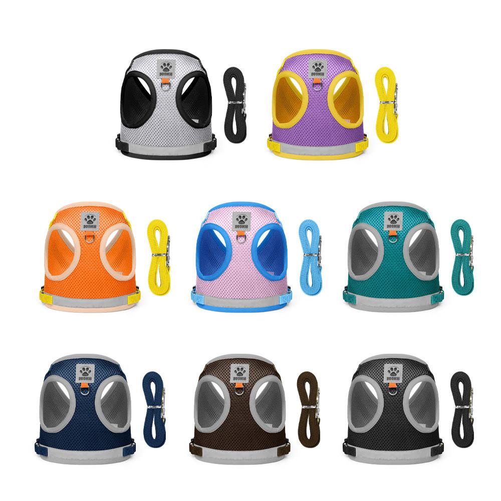 Pet Harness With Double Layer Mesh Reflective Breathable For Dogs And Cats