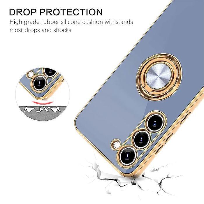 Coque pour Samsung Galaxy S26 Plus, Protection Antichoc Anti-Rayures Elégant avec Anneau - Bleu