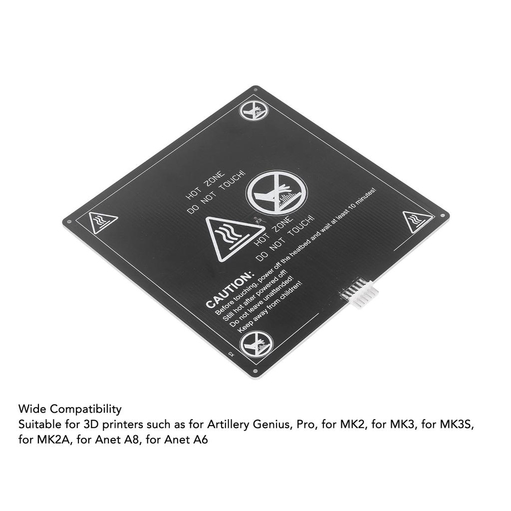 3D Printer Heated Bed 220x220mm 3mm Thick Aluminum Hot Bed with 90cm Wire DC12V