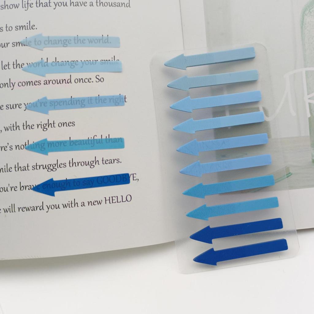Morandi Gradient Arrow Index Stickers - Transparent & Cute Sticky Notes for Students
