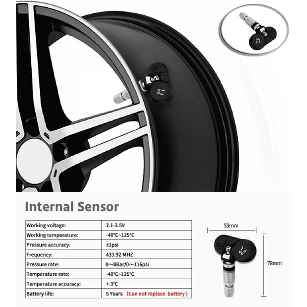 Solar TPMS Car Tire Pressure Alarm Monitor System Tyre Temp Digital Display Auto Security Alarm Systems with 4/6 sensors 8 BAR