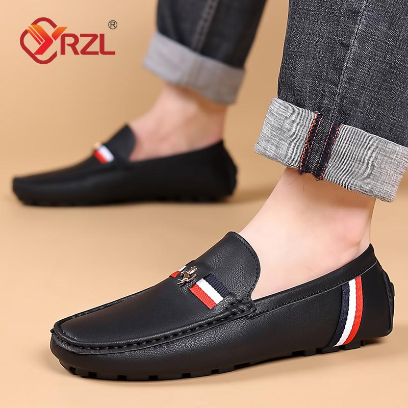 YRZL White Loafers Men Casual PU Leather Loafers Mens Shoes Comfortable Moccasins Luxury Formal Slip On Driving Shoes for Man