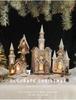 European Retro Solid Wood Luminous Christmas Snow Cabin Ornament