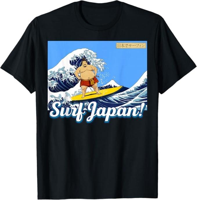 Surf Japan! Sumo Wrestler Surfing T-Shirt S-4XL S разноцветный