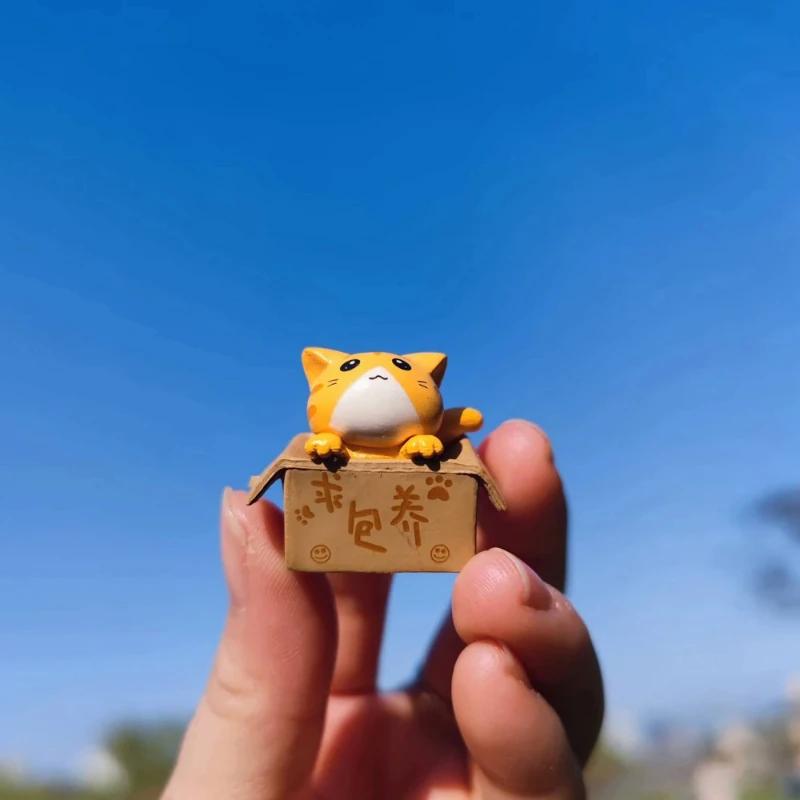 Top Quality Kawaii Mini Cat Ornament Garden kitten statue Gift Kids Children Baby Room Decor Toy Miniature Figurines Home Decor