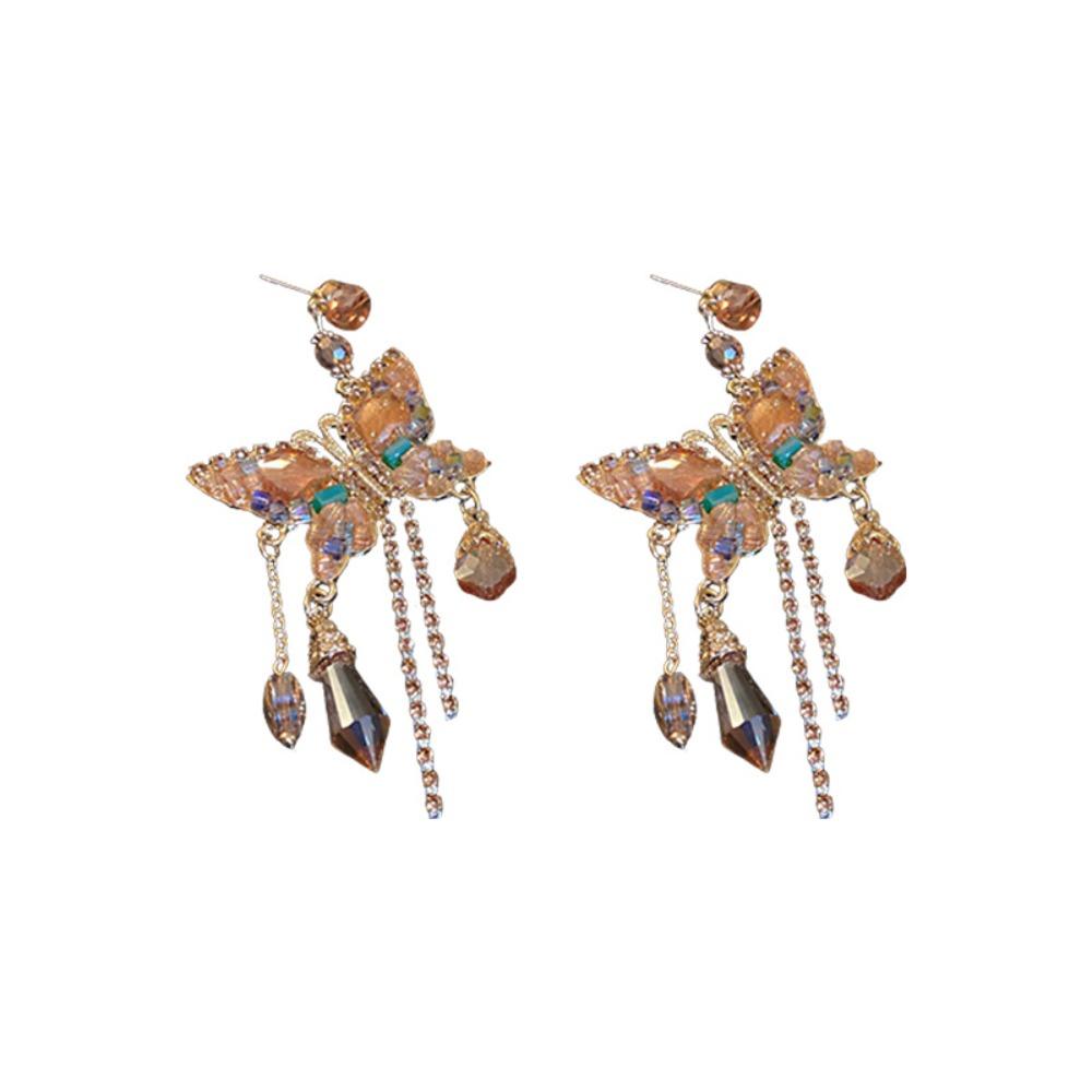 Exaggerated Crystal Stud Earrings Pendant Vintage Long Earrings  Party