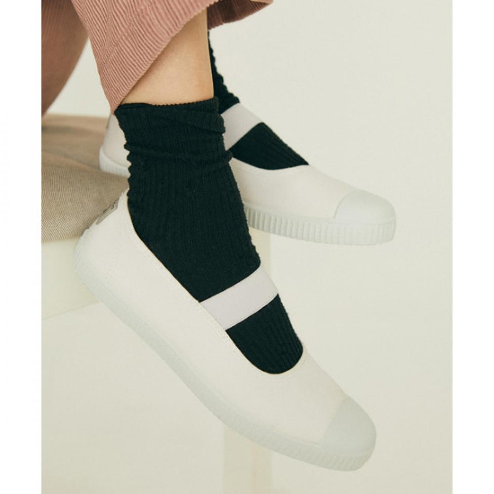 Victoria Shoes Konnichiwa Bonjour Cotton Elastico Flat Blanco 1168922 Blanco