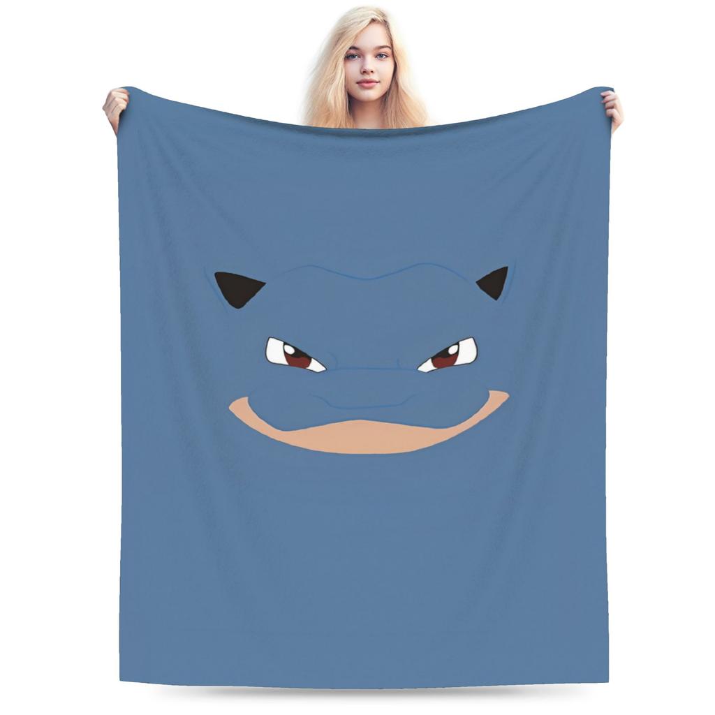 Funny 3D Pikachu Dotted Face Blanket Pokemoned Travel Flannel Bedding Throws For Living Room Soft Warm Quality Bedspread Gift