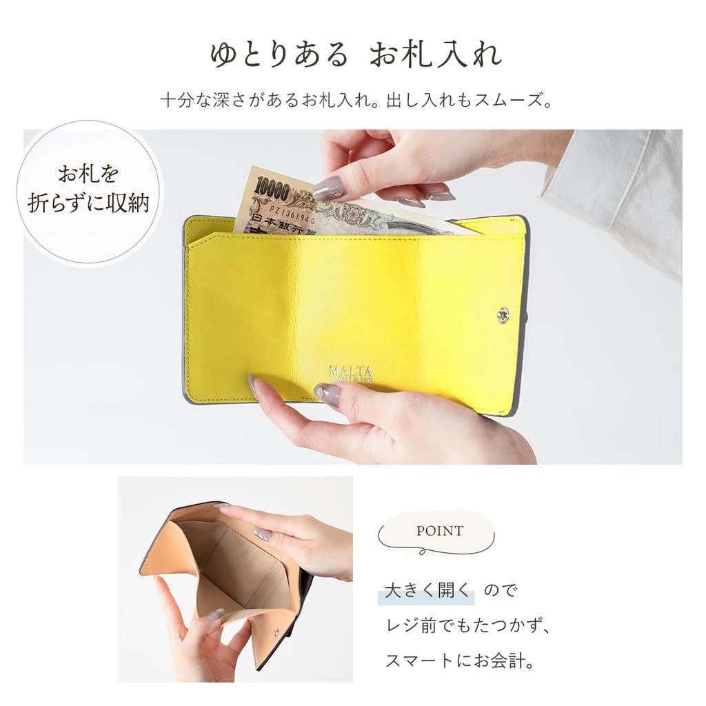 MALTA Mini Trifold Wallet for Men and Compact and Leather Cowhide Leather with Coin Card Large Women, Small, Button-Cut Purse, Slots, Capacity,