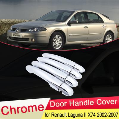 For Renault Laguna II X74 2002 2003 2004 2005 2006 2007 MK2 Chrome Door Handle Cover Exterior Trim Car Cap Stickers Accessories
