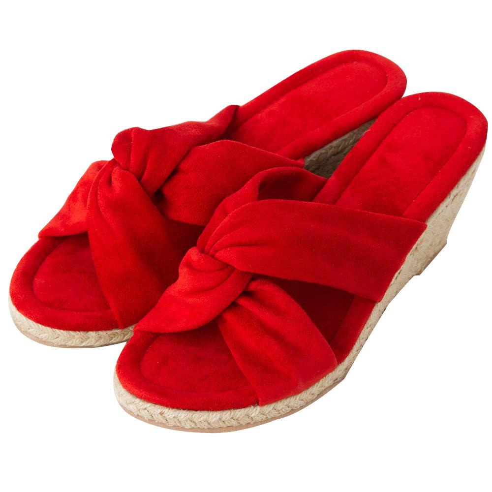 

Эспадрильи Сандалии на танкетке с перекрученными лентами Красный каблук 1 см Штормовая джутовая обертка Пеньковая замша Мягкая стелька Натуральные Расслабленные [Aqua Garage] [AquaGarage [38]