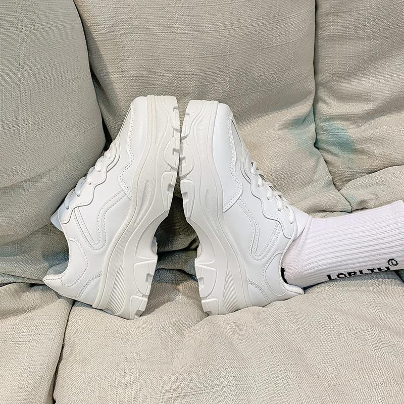 Dad's Shoes, Thick Soled Breathable White Shoes for Spring and Autumn, Student Casual Sports Shoes
