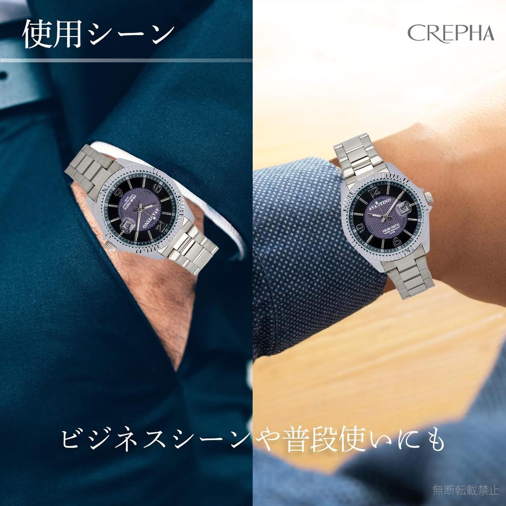 Klefer Silber 10 ATM Wasserdicht Japanisches Datum Leuchtend Edelstahl Herrenuhr, 42mm, Widerstandsfähig, Uhrwerk, Funktion, Zeiger, Armband, Schwarz, AV-AM403-BKS