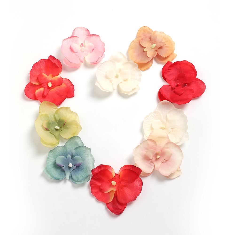 10Pcs Butterfly Orchid Artificial Flowers 8CM Fake Flowers For Home Decor Wedding Decorations Ornaments Garland Gift Accessories