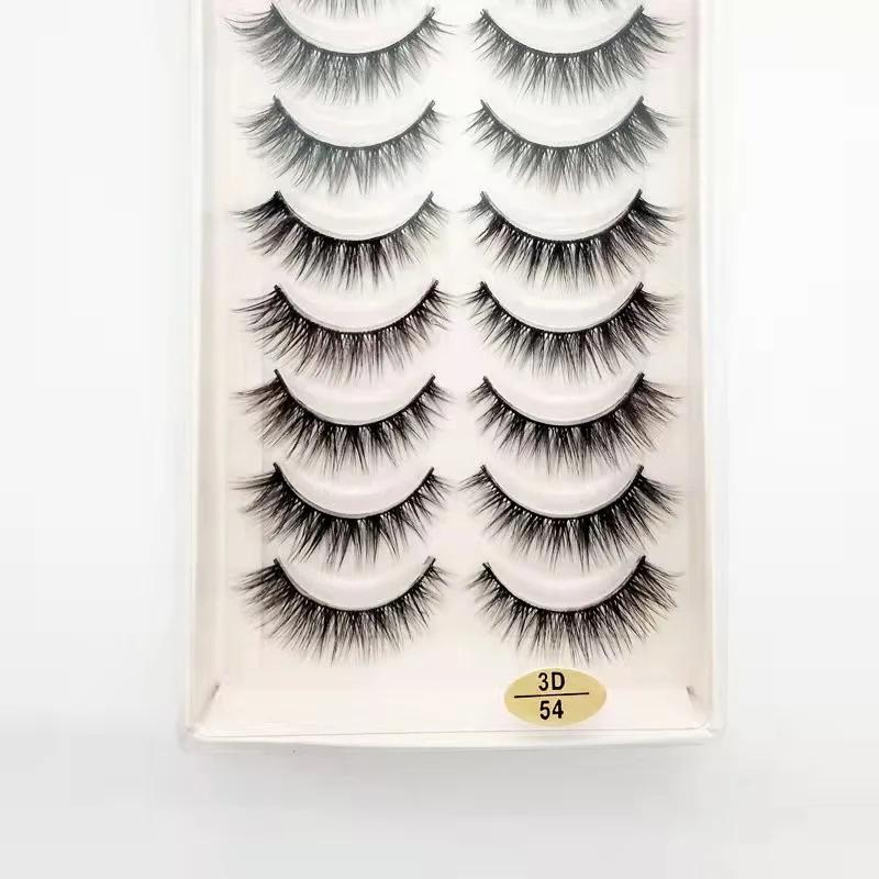 Hot 5/10 Pairs 54 New False Eyelashes Fluffy Lashes Long Makeup 3d Mink Lashes Extension Eyelash Mink Eyelashes for Beauty