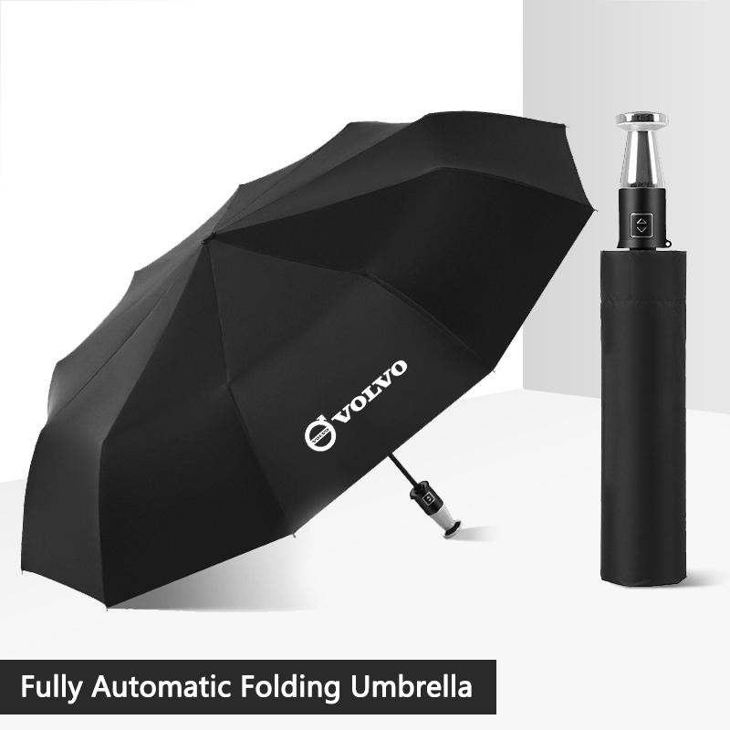 Black Car folding umbrella Portable Automatic Sunshade For Volvo Rdesign V60 V40 XC90 S60 C30 XC60 V50 V70 S90 AWD Car Styling
