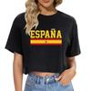 European Cup Espana Letter Crop T Shirt Women Summer Fashion Haraj