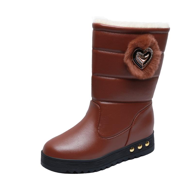 

Женские хлопковые туфли до середины голени Love Plush с толстой подошвой, женские зимние ботинки с толстой подошвой, женские полуботинки 41 коричневый