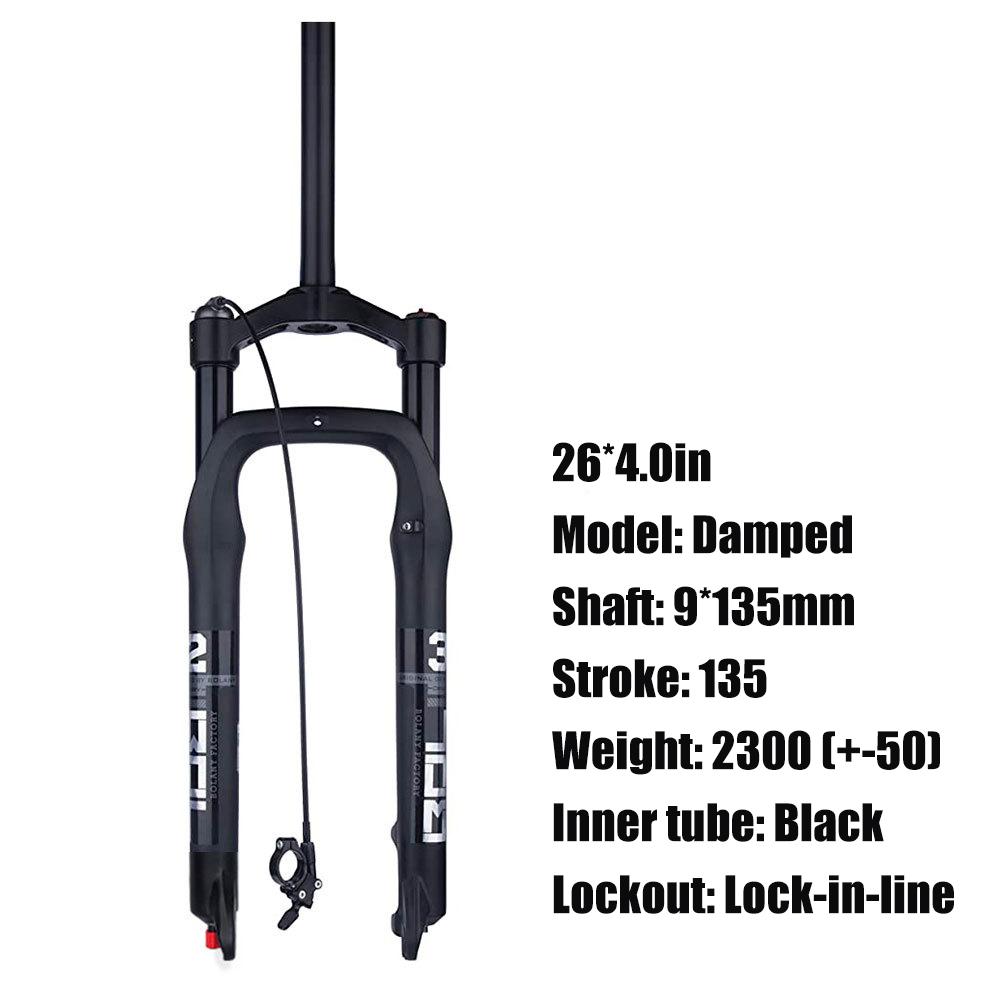 BOLANY Snow Bike Fork 20/26" Magnesium Alloy Air Fork 120mm Travel Shock Suspension 4.0 Fat Tire Fork Bike Accessories
