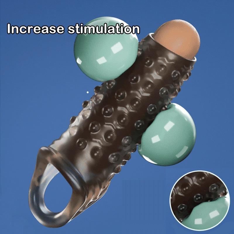 Long Time Spray Penis Erection Sex Toy Cock Sleeves Condom Reusable Silicone Penis Sleeve for Men