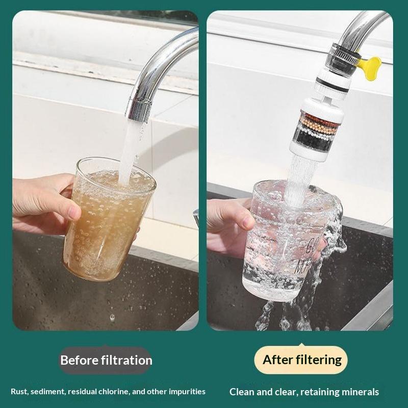 360° Rotation Water Faucet Filter Household Kitchen Faucet Mini Tap Water Clean Purifier Carbon Filter