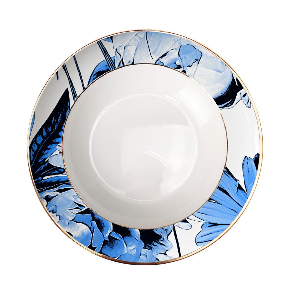 

Расписанные вручную синие цветочные керамические тарелки, Креативный эл, Свадьба, Тема ресторана, Западные тарелки, Рождественские подарки