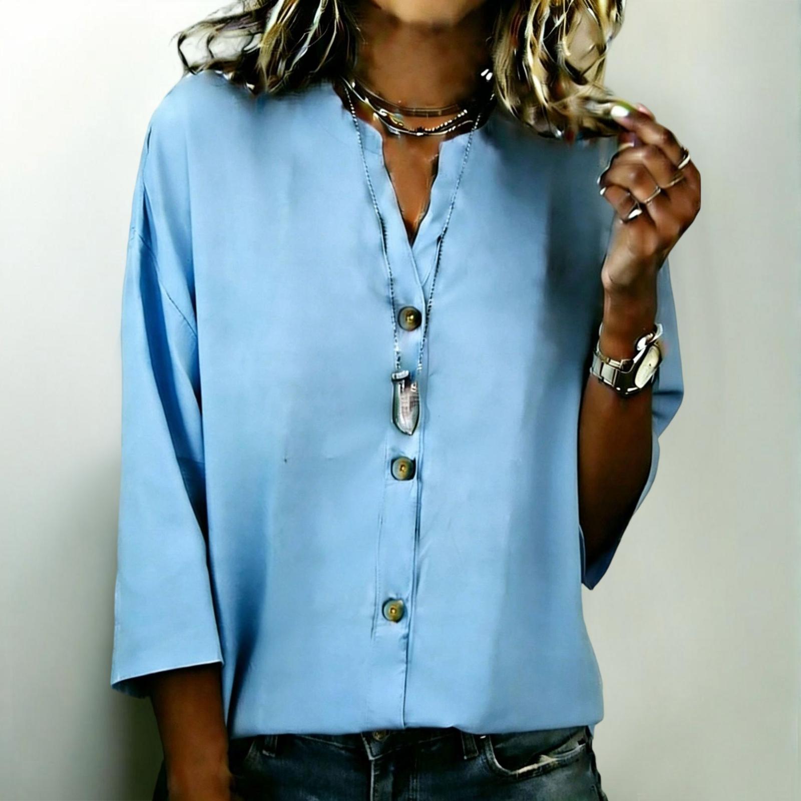 Women s Fashion New Summer Button Loose Shirt Women s Casual Versatile T-Shirt Top XXL