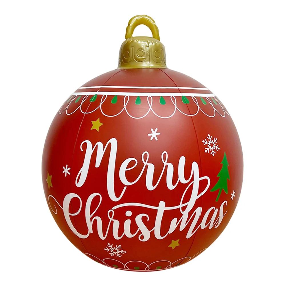 60CM Christmas Inflatable Ball Xmas Decorative Ball Inflated Toy Ball Giant Big Balls New Year Party Christmas Gift Home Decor