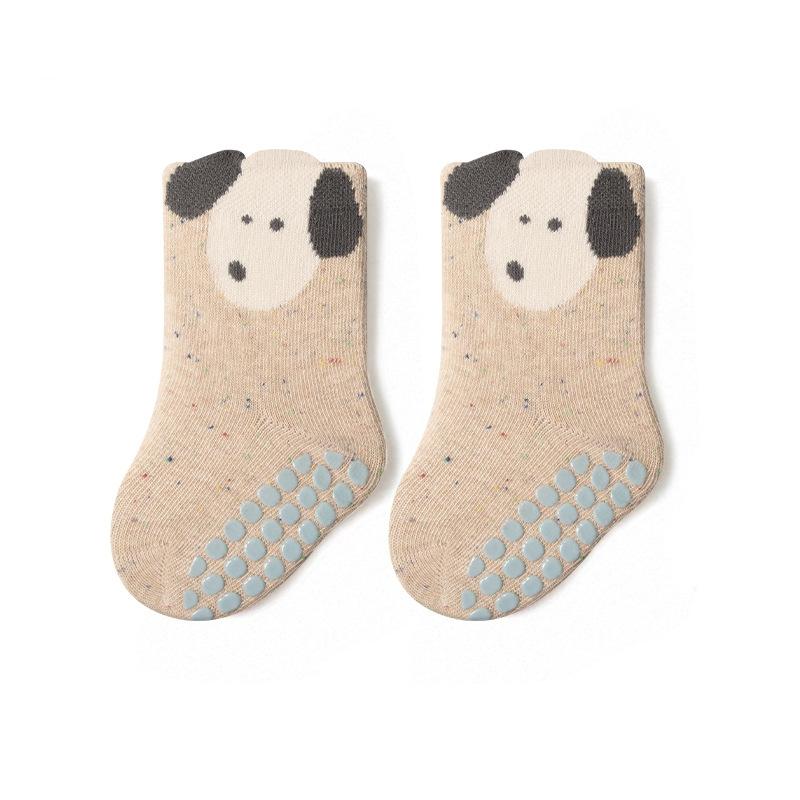 New Cotton Socks For Girls Rainbow Dot Short Style Anti-Slip Cartoon Children's Sock Boys Soft Infant Baby Socken High Quality