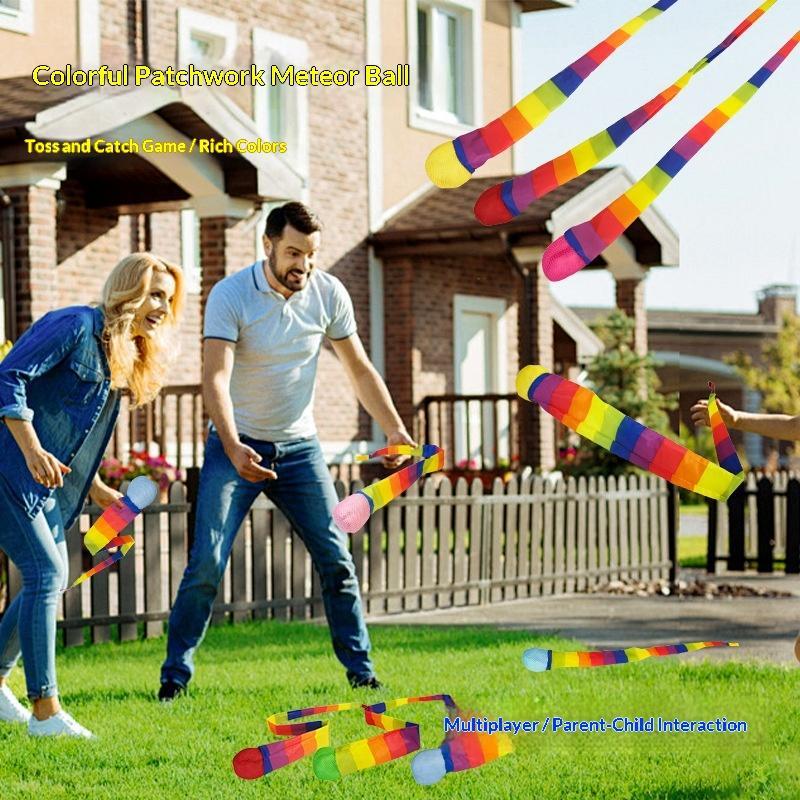 Regnbue Komet Bold Blød Hale 65Cm Indendørs Udendørs Legebold Kast Modtagelse Bold Park Sport Afslapning Koordination Træningsbold
