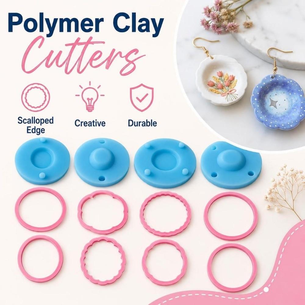Scalloped Edge 3D Plate Clay Earring Molds Creative Polymer Clay Tools  DIY Earrings