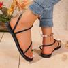2025 New Ladies Shoes Open Toe Women's Sandals Slip-on Summer Beach Plus Size Light  Comfortable Flat Sandals Zapatos