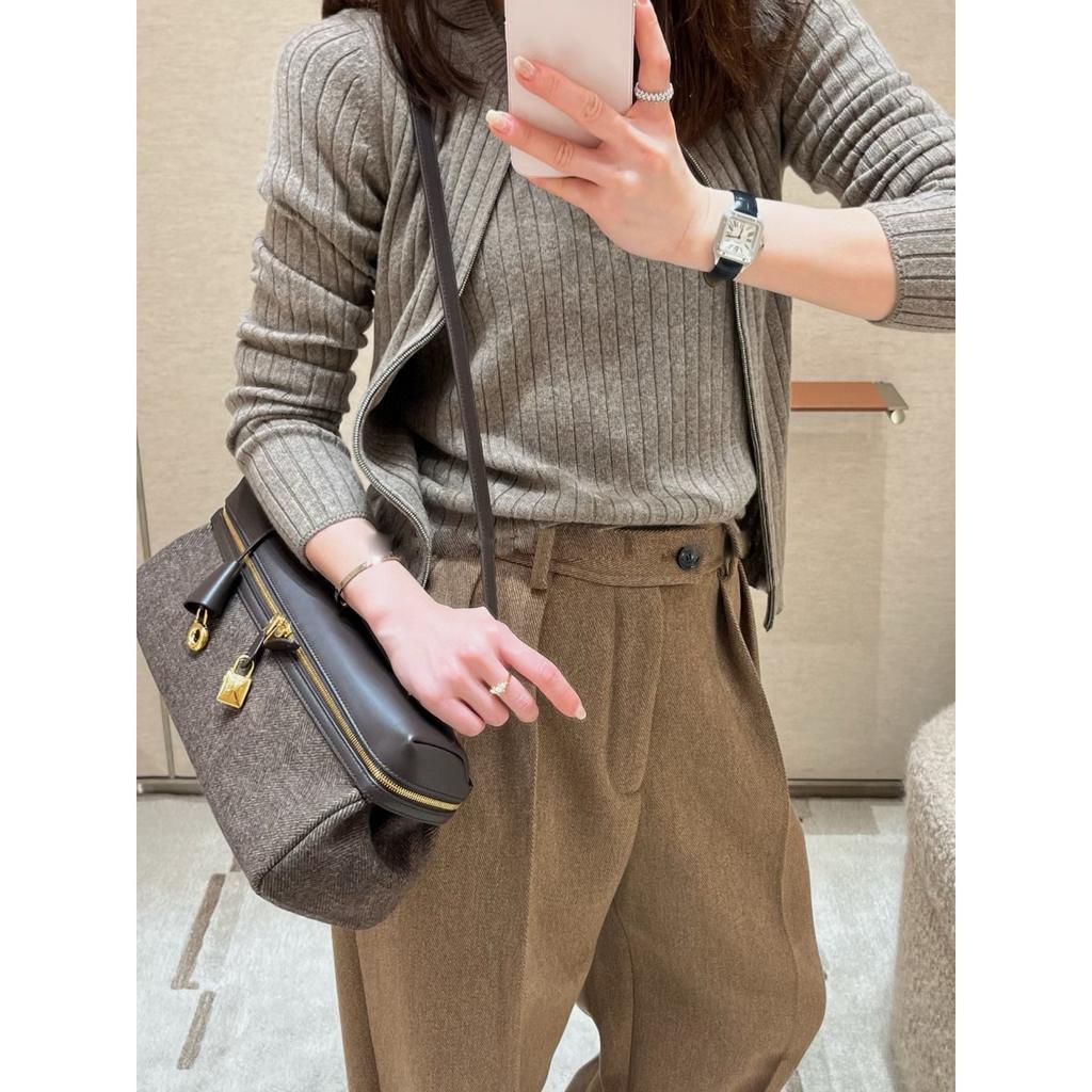 New LP33 clutch bag, dinner cosmetic bag, portable leather women's bag, grained first layer cowhide shoulder messenger bag