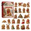 Interactive Holiday Game Animal Advent Calendar 2026 2D Christmas Countdown Box with Toy Acrylic Dog Pendants Festive Tree Hanging Decor Gift