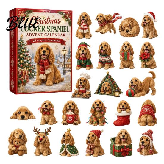 Interactive Holiday Game Animal Advent Calendar 2026 2D Christmas Countdown Box with Toy Acrylic Dog Pendants Festive Tree Hanging Decor Gift