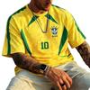 Letní Nový Brazilský Fotbalový Dres pro Muže Zápasový Sportovní Tričko Rychleschnoucí Prodyšné Tričko Krátký Rukáv