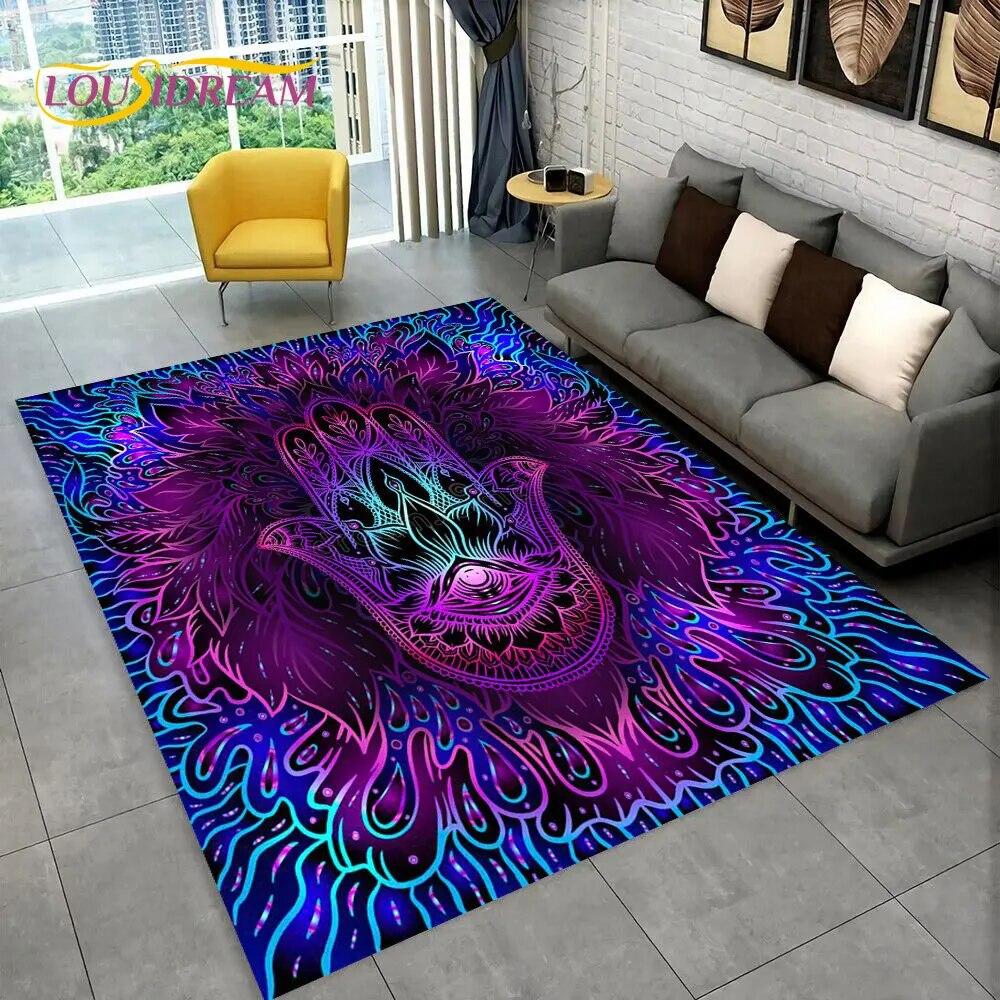 Nazar Evil Eye Tree of Life Area Rug,Carpet for Home Living Room Bedroom Sofa Doormat Kitchen Decor,kids Play Non-slip Floor Mat