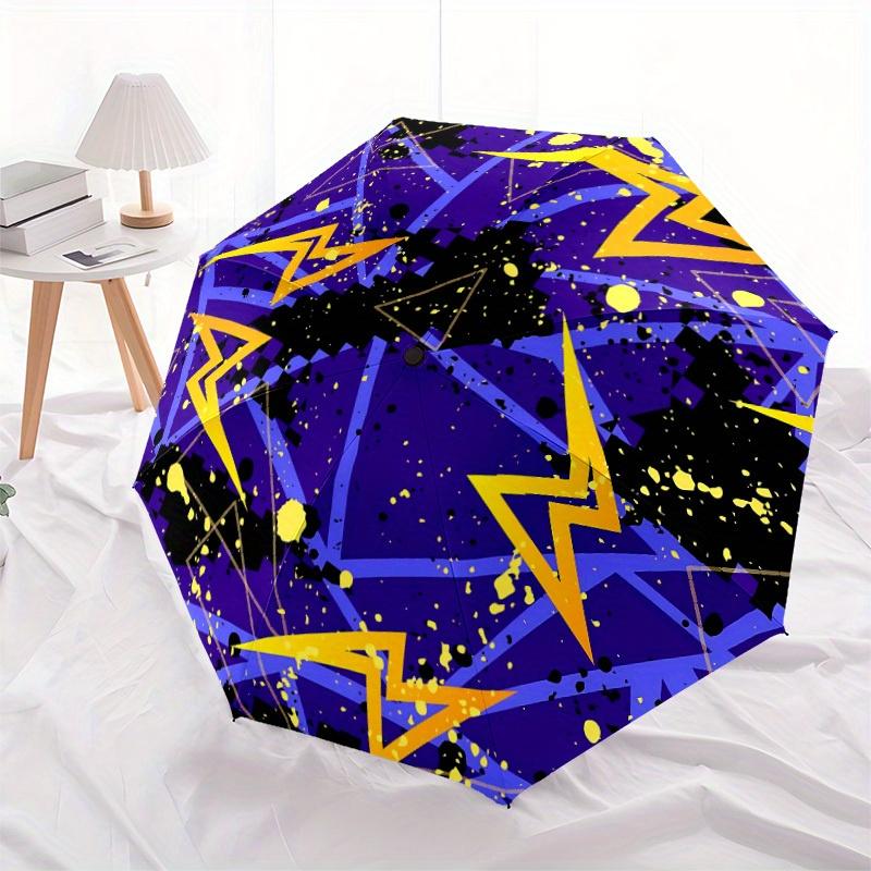 1pc Lighting Patterns Automatic Open, Sturdy Iron Frame, Compact Folding Design, All-Season Portable Umbrella for Women & Men, Outdoor Umbre