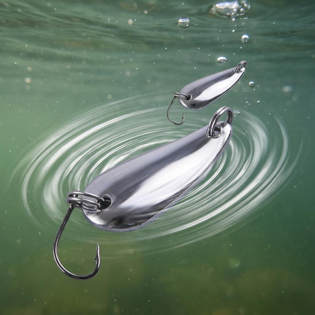 Fishing Spoon Lure Metal Bait Artificial Hard Bait Fishing Tackle for Long Distance Casting and Freshwater Saltwater Fishing