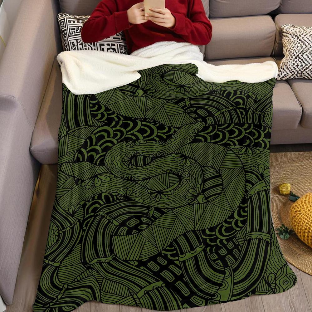 Green Tangles Flannel Blanket Warm Soft Halloween Christmas Couch Warm Cozy Decorative Decor Gift for All Season