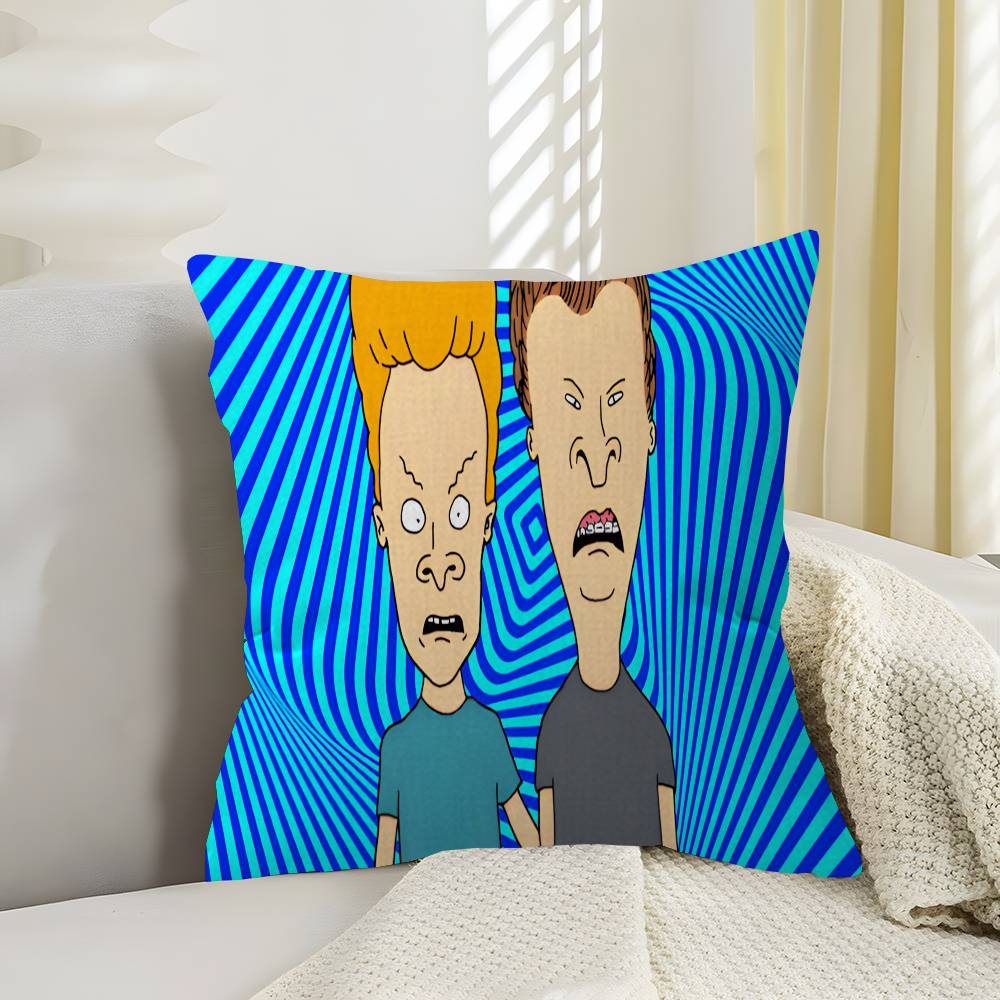 Funny B-Beavis and BUTT-HEAD Pillow Anime Pillow Sofa Bed Head Pillow Cover Cushion Cover 45x45 cm Fashion