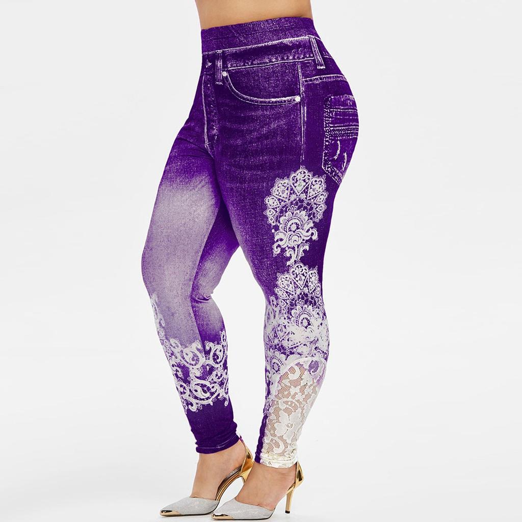 Women Printed Yoga Fitness Leggings Running Gym Stretch Sports Pants Trousers