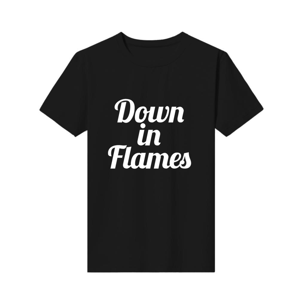 

down in flames men s t-shirts fashion t-shirts for men Free Shipping Sale 3XL чорний
