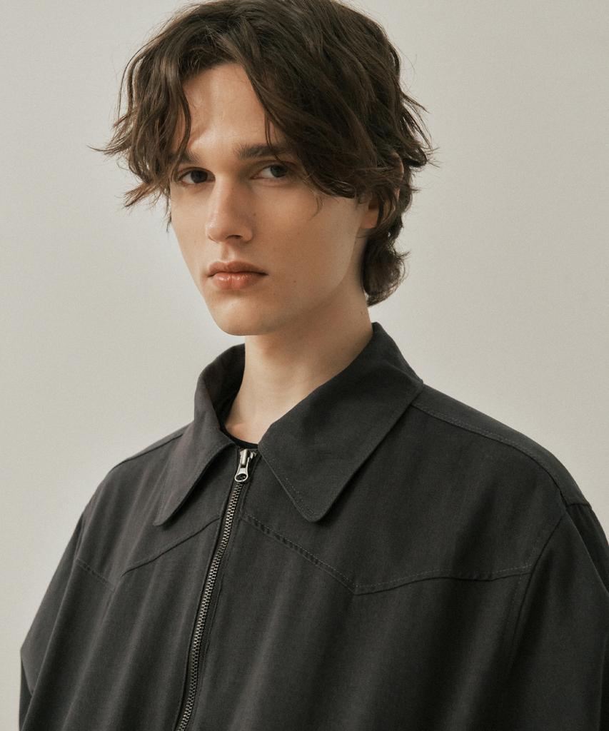 Wednesday Oasis Dust Western Trucker Jacket_Charcoal(W25-Ot07)