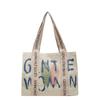Commuter large-capacity alphabet canvas bag women's new fashion college student shoulder tote bag portable leisure bag
