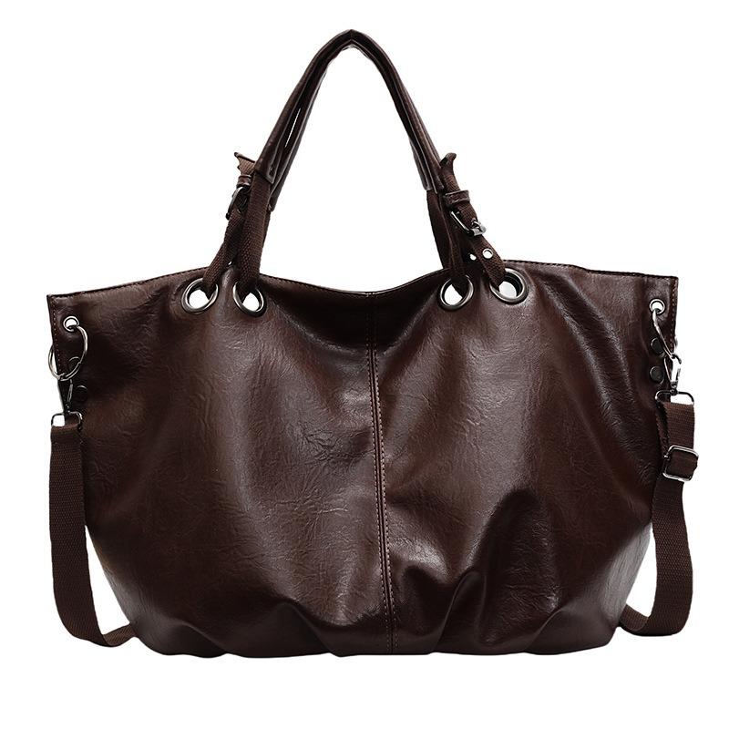 

Premium relaxation large-capacity bag women s new autumn and winter retro shoulder messenger bag portable tote bag кавовий