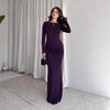 2025 Summer Women's Satin Off-Shoulder High-Waisted Evening Dress