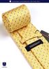 [HISDERN] Men's Business Tie, Silk, Washable, Yellow, Polka Dot Pattern, Stylish, for Weddings, Job Hunting, Entrance Ceremonies, Graduation